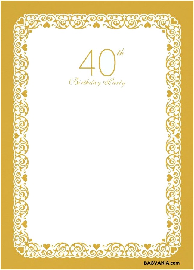 Free Printable 40th Birthday Invitations
