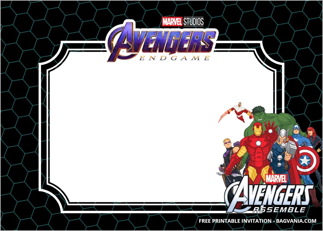 Free Printable Avengers Invitation Templates
