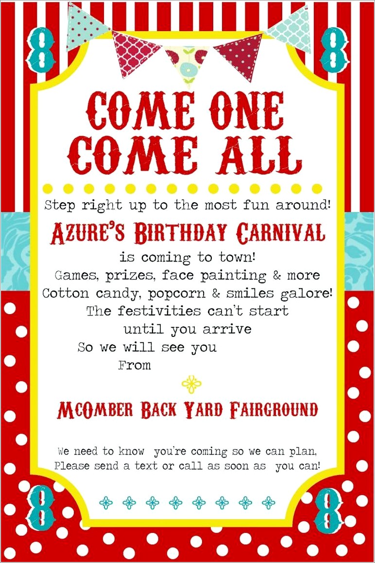 Free Printable Carnival Invitation Template