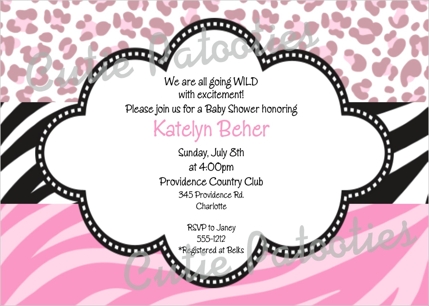 Free Printable Cheetah Birthday Invitations