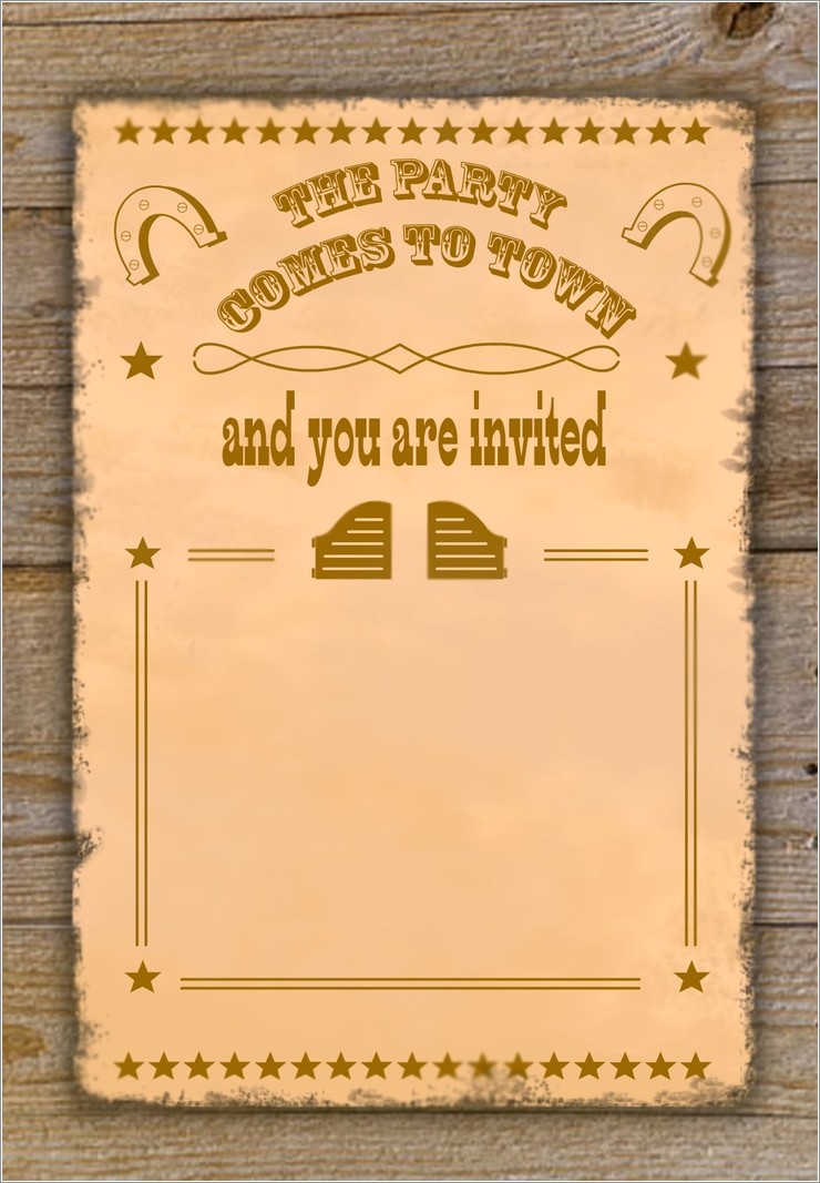 Free Printable Cowgirl Invitation Template