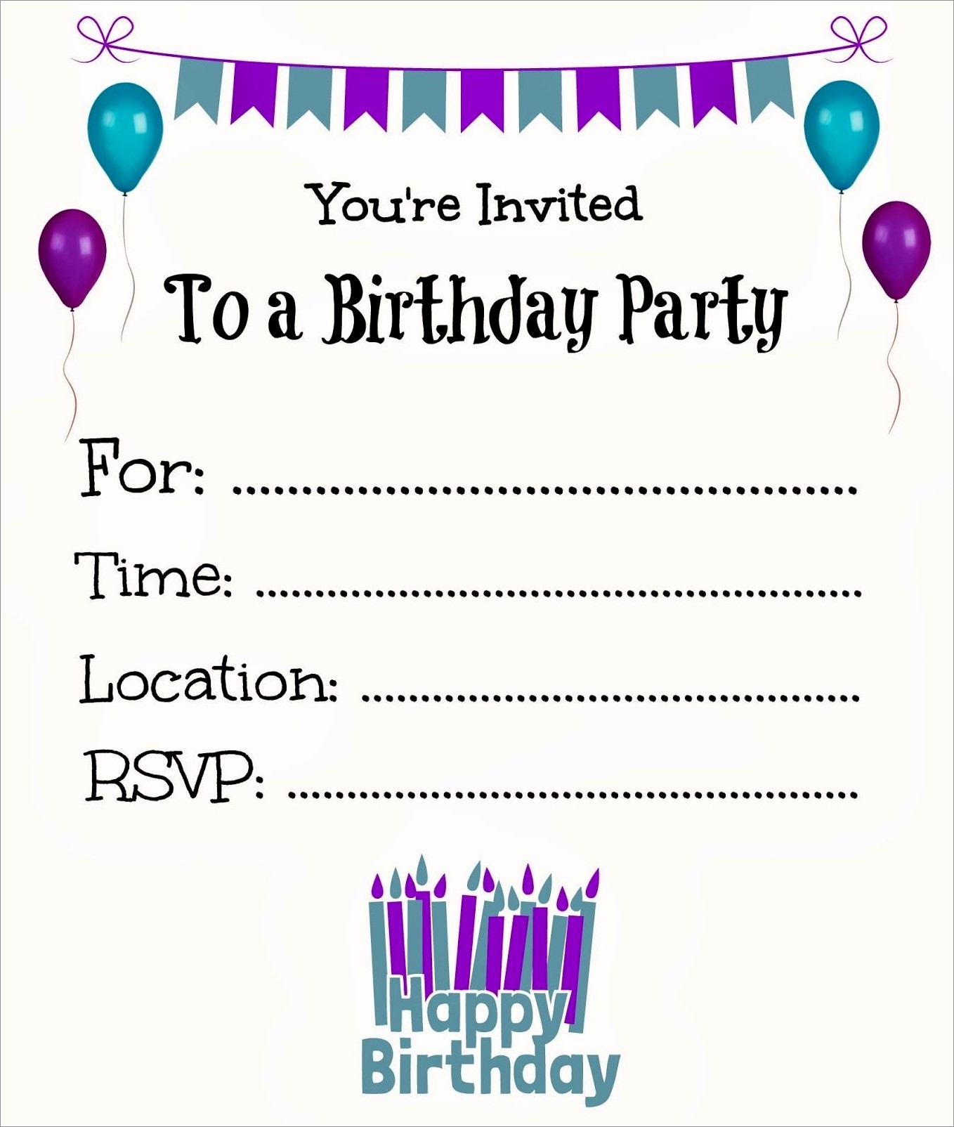 Free Printable Girl Birthday Invitations