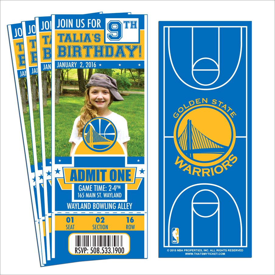 Free Printable Golden State Warriors Birthday Invitations