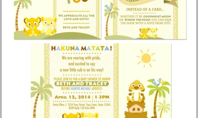 Free Printable Lion King Birthday Invitations