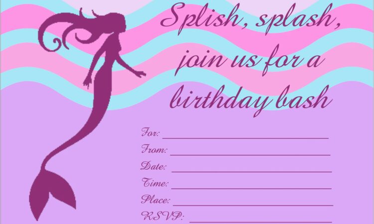 Free Printable Mermaid Birthday Invitations