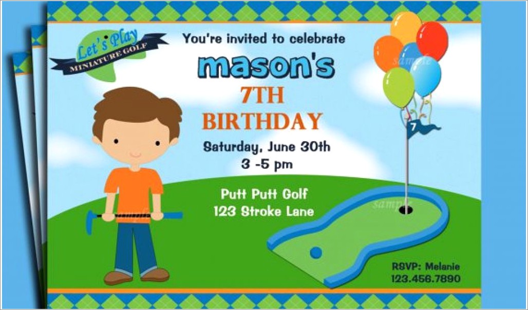 Free Printable Mini Golf Birthday Invitations