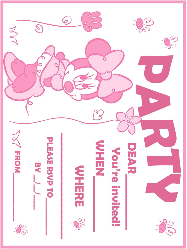 Free Printable Minnie Mouse Invitations Template