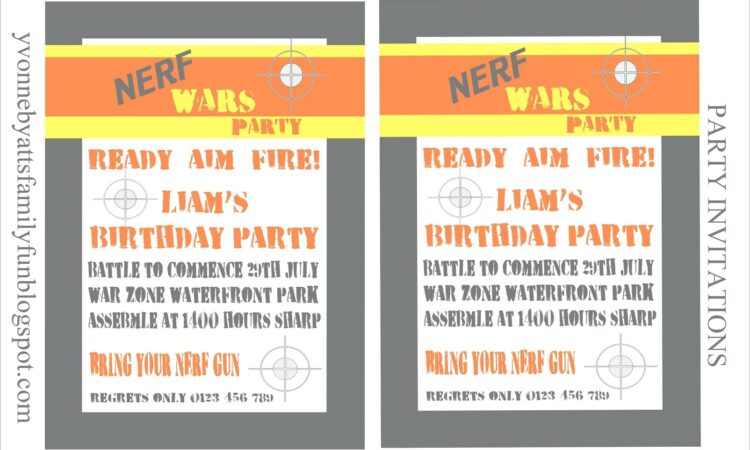 Free Printable Nerf Invitations