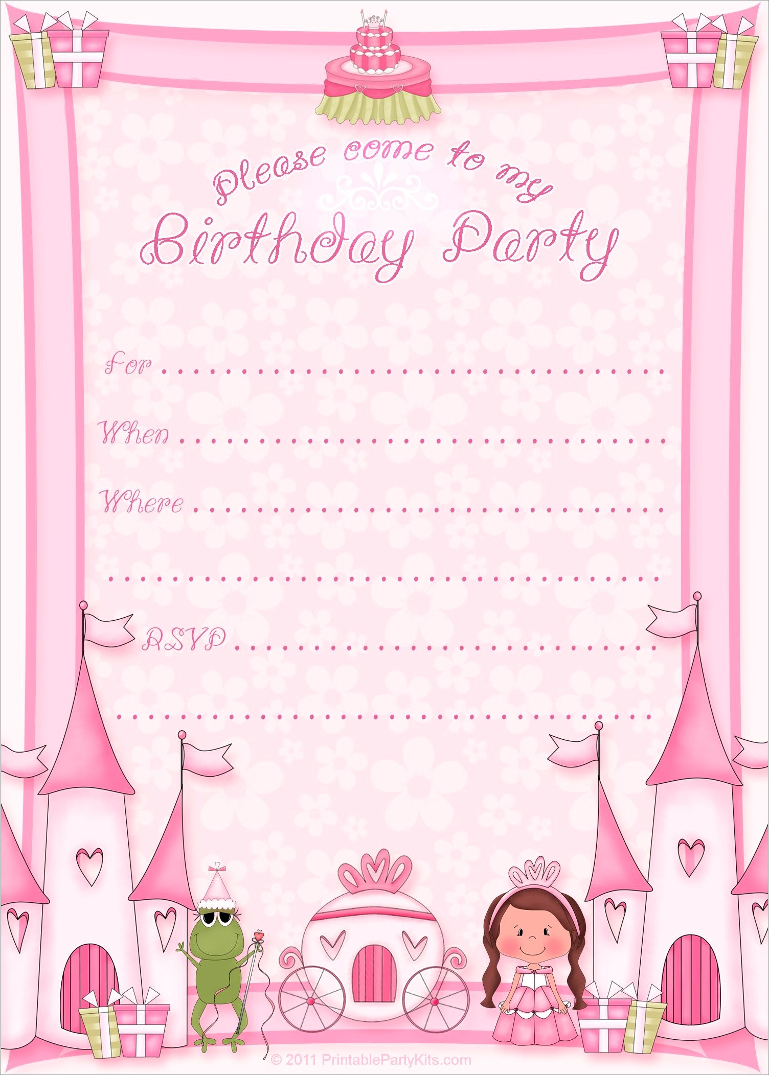 Free Printable Princess Birthday Invitations