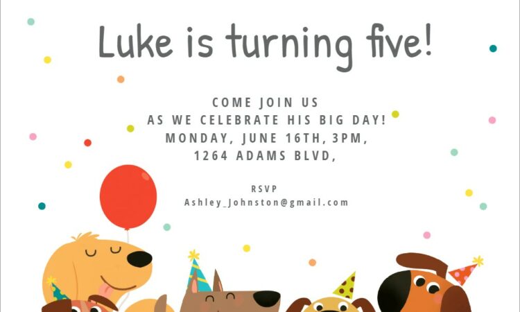 Free Printable Puppy Dog Birthday Invitations