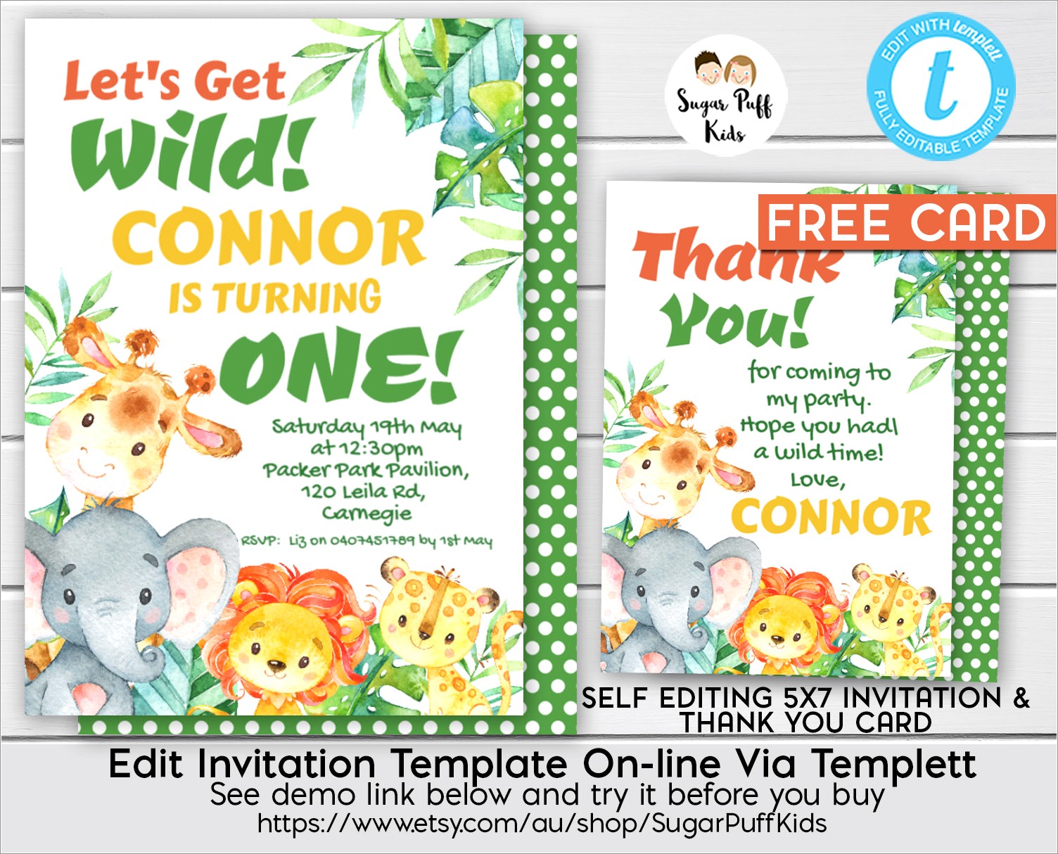 Free Printable Safari Invitations