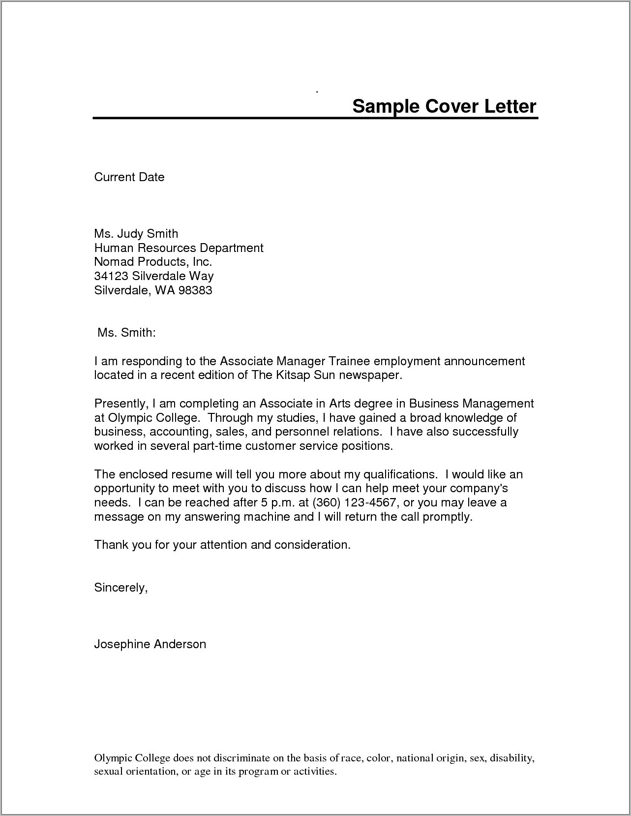Free Printable Sample Cover Letters For Resumes
