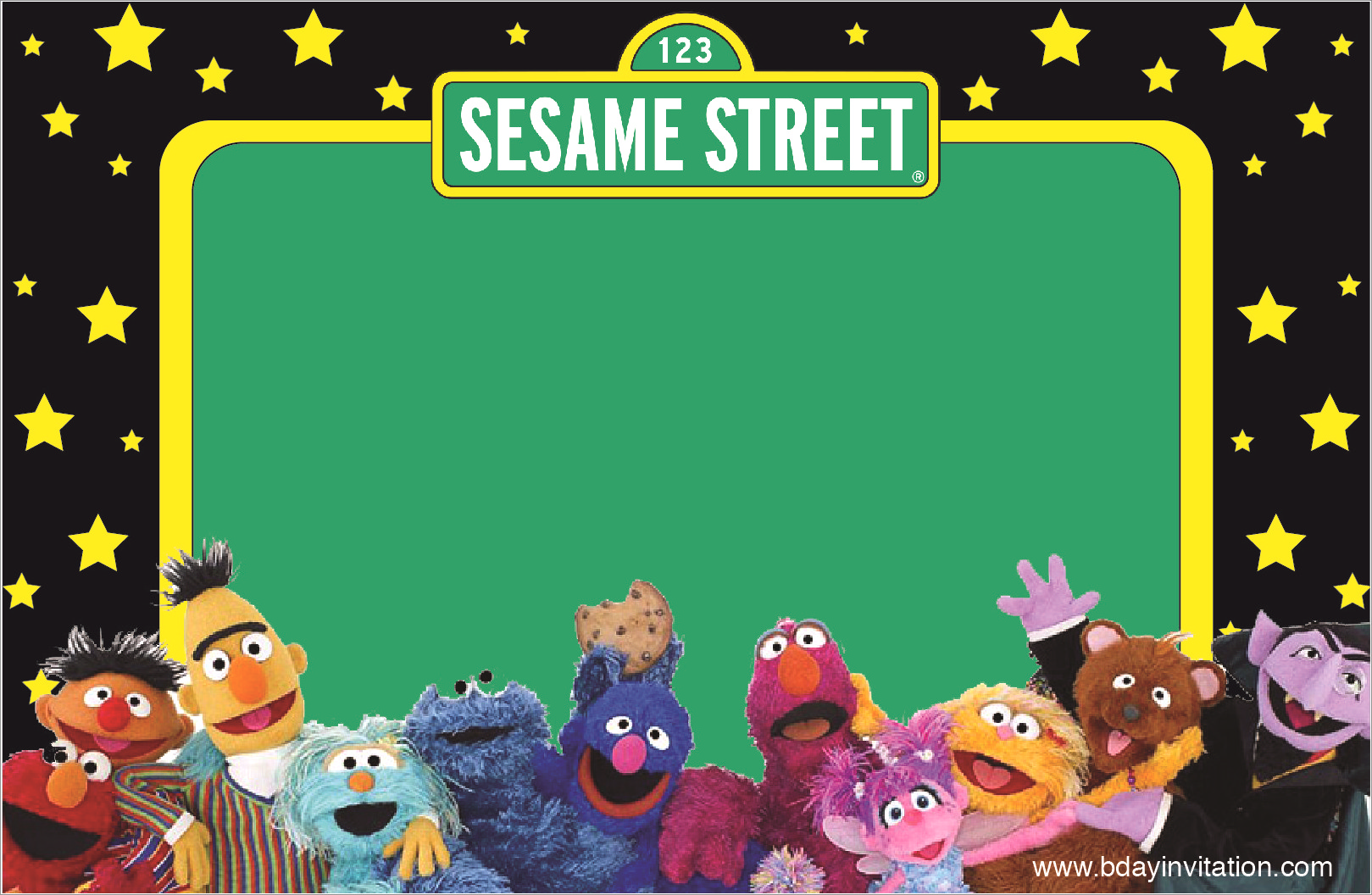 Free Printable Sesame Street Birthday Invitations Template