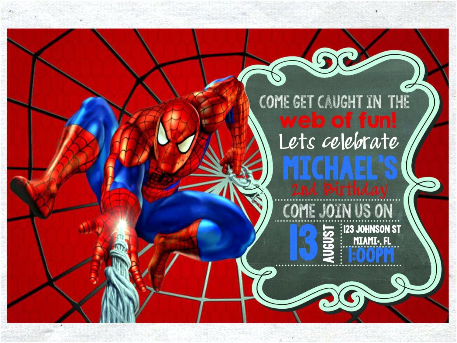 Free Printable Spiderman Birthday Invitations