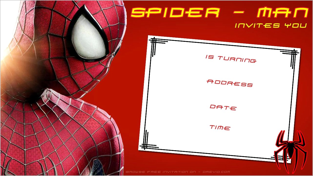 Free Printable Spiderman Invitations