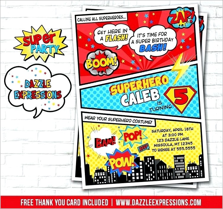 Free Printable Superhero Birthday Invitations