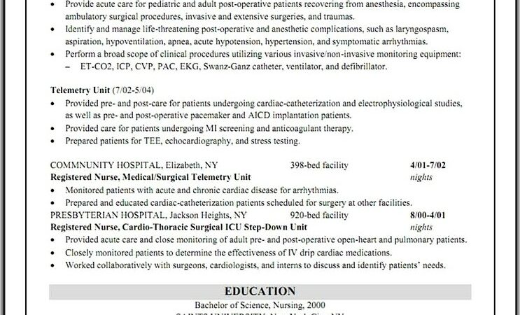 Free Resume Builder For Nurses