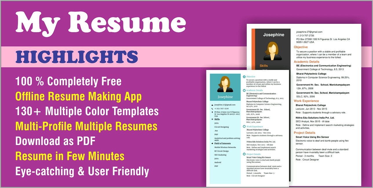 Free Resume Builder Pdf Format