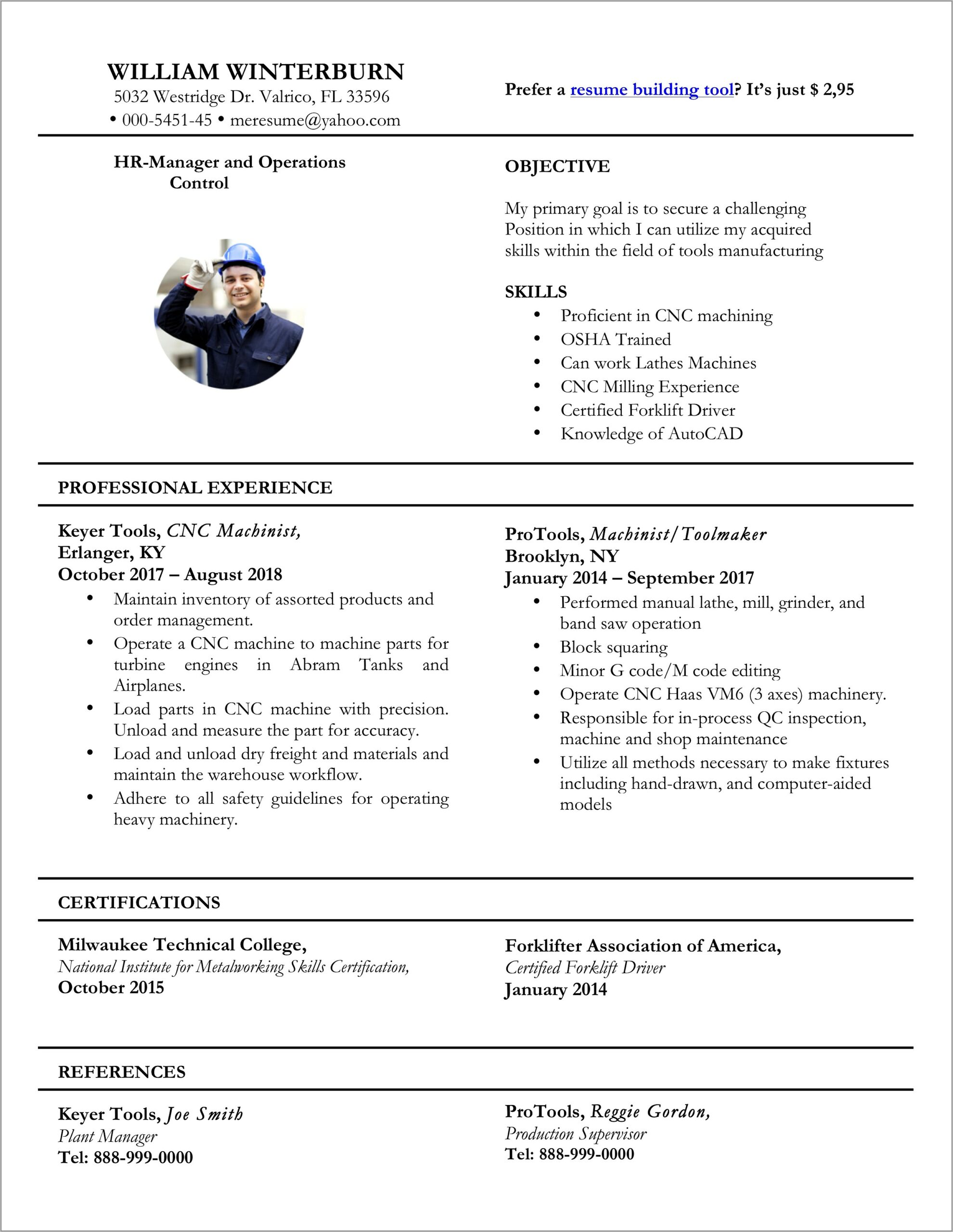 Free Resume Builder Word Format