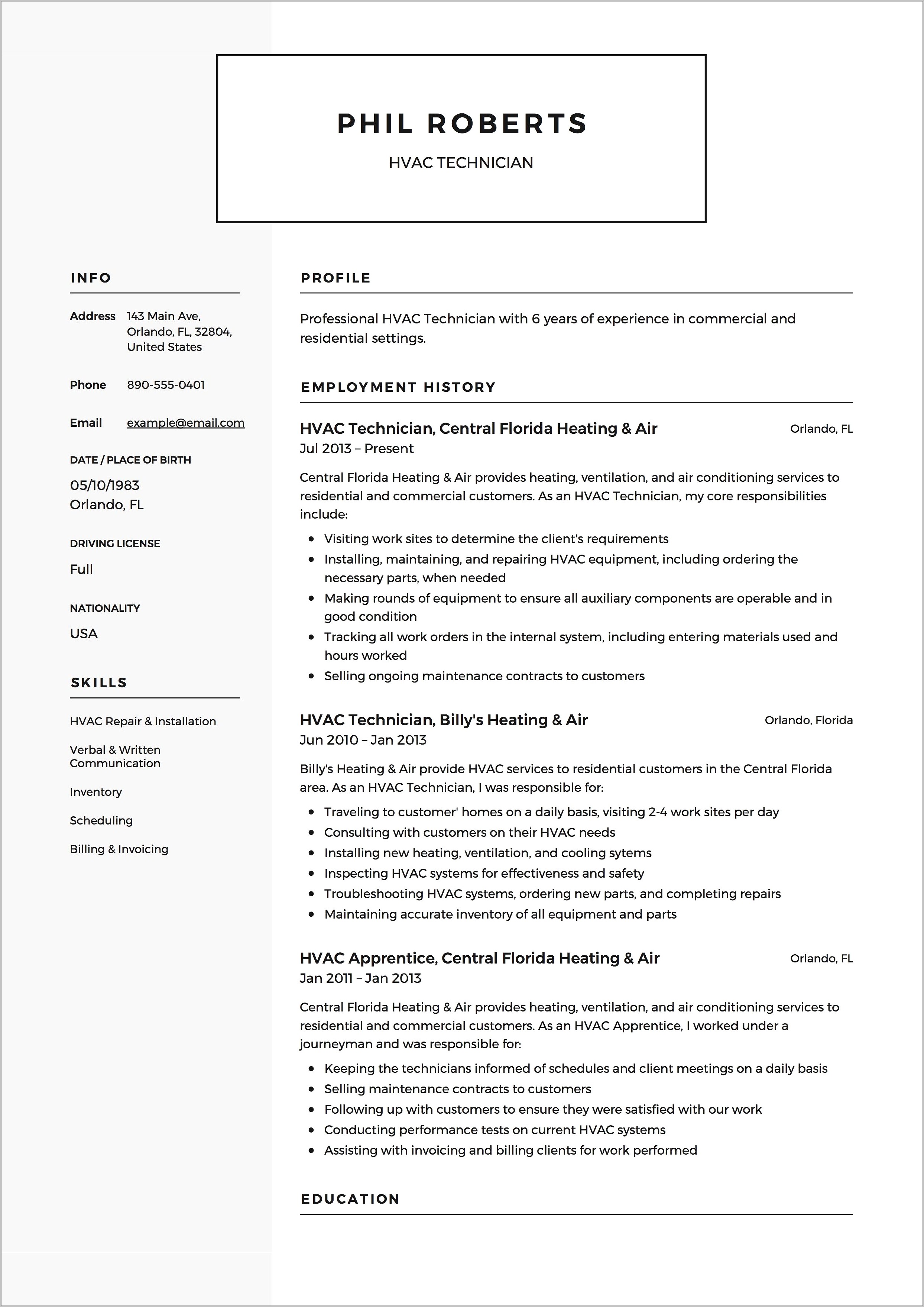 Free Resume Example Download