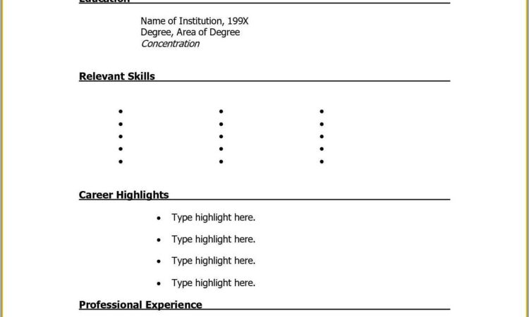 Free Resume Printable Templates