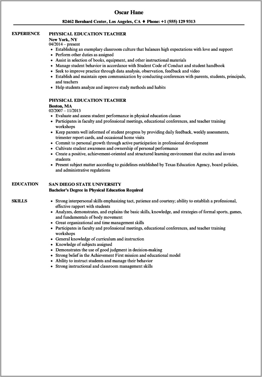 Free Resume Sample Australia