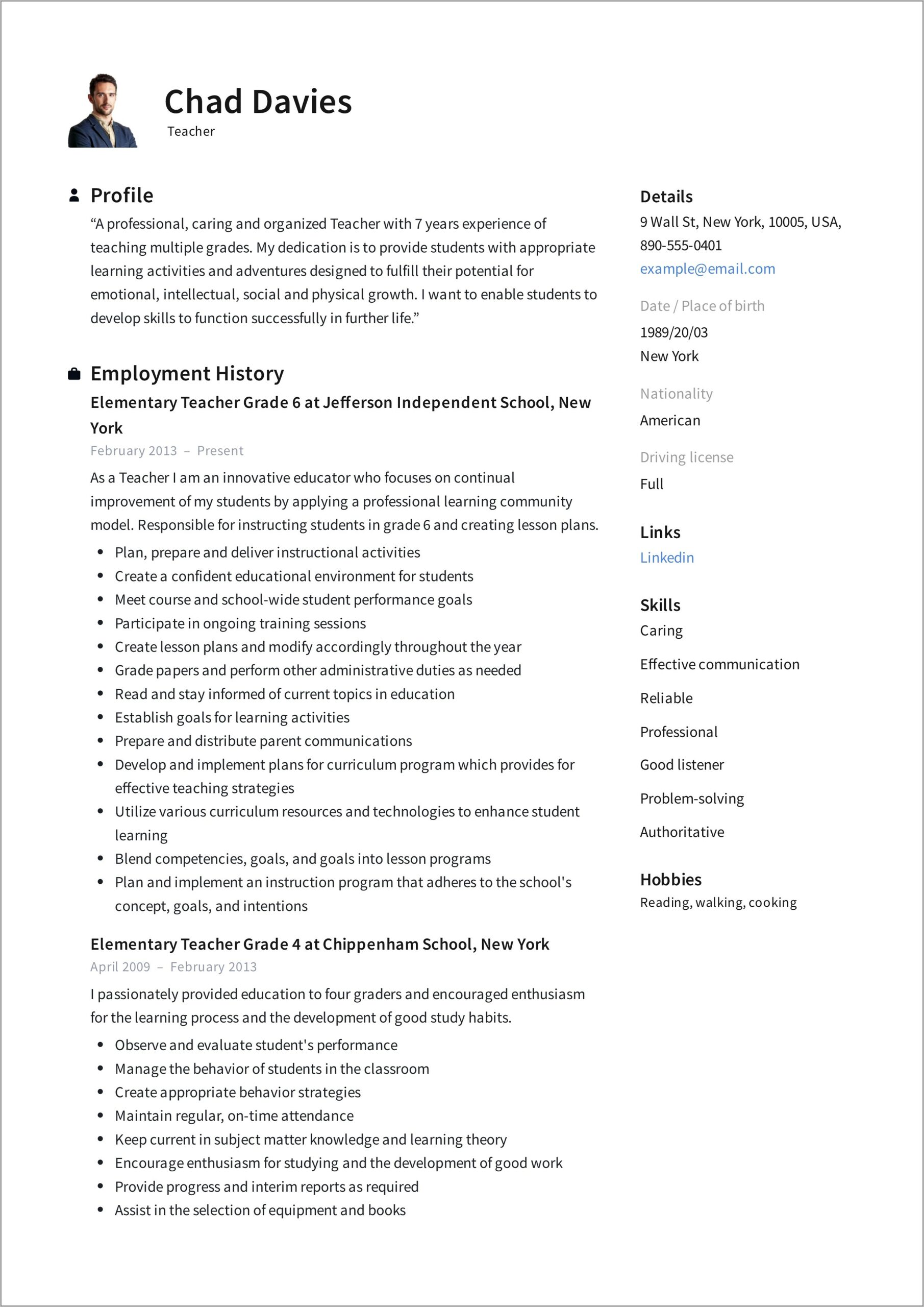 Free Resume Sample Pdf