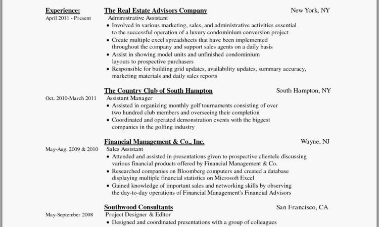 Free Resume Samples For Experienced Professionals