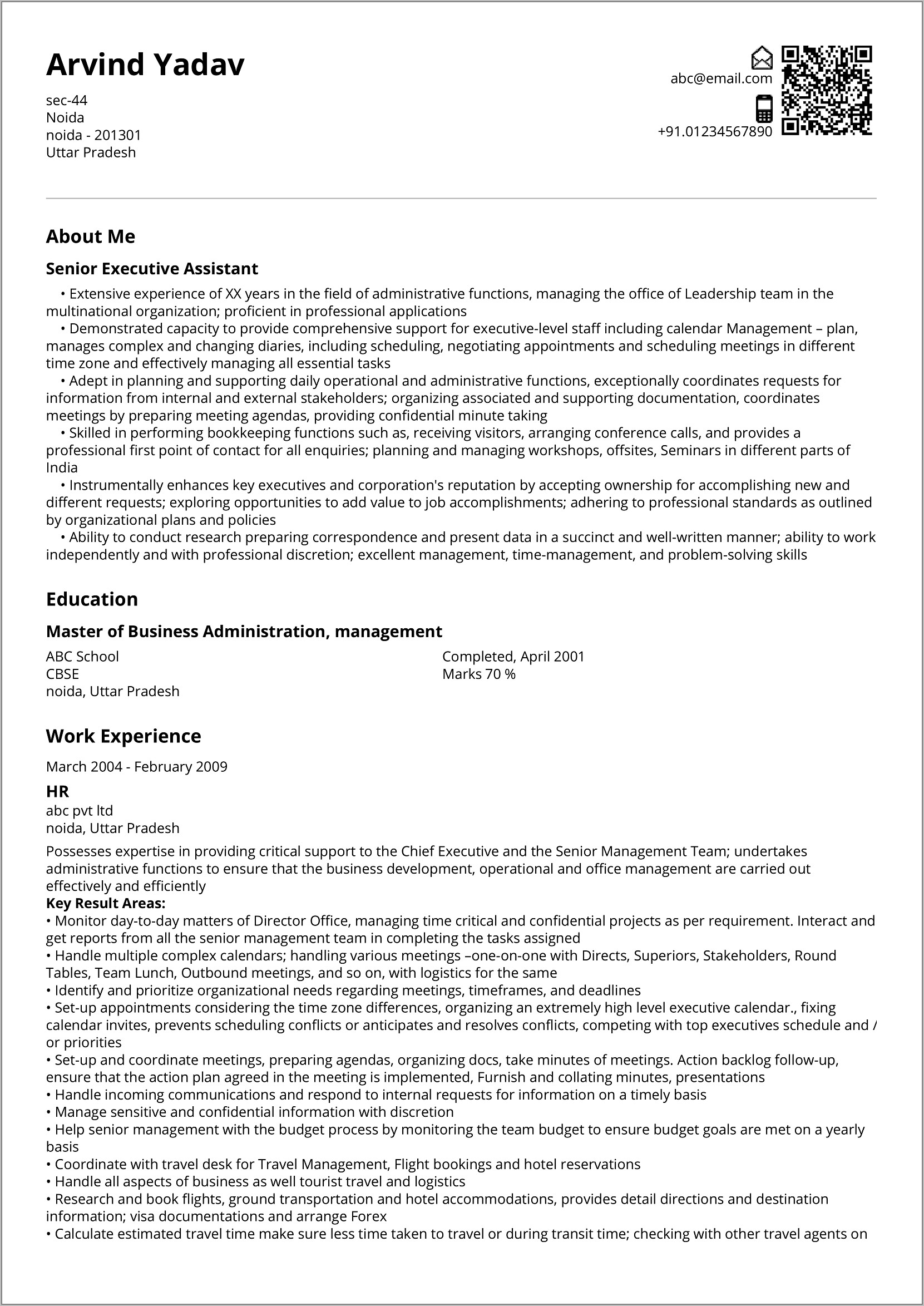 Free Resume Samples For Jobs