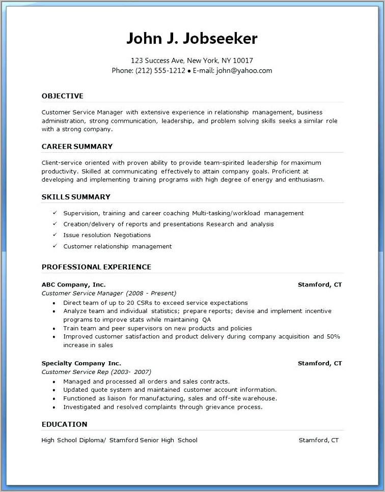 Free Resume Template Download Word Document