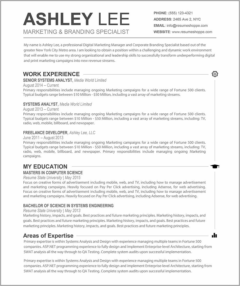 Free Resume Template Mac