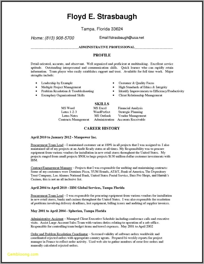 Free Resume Templates For Cna