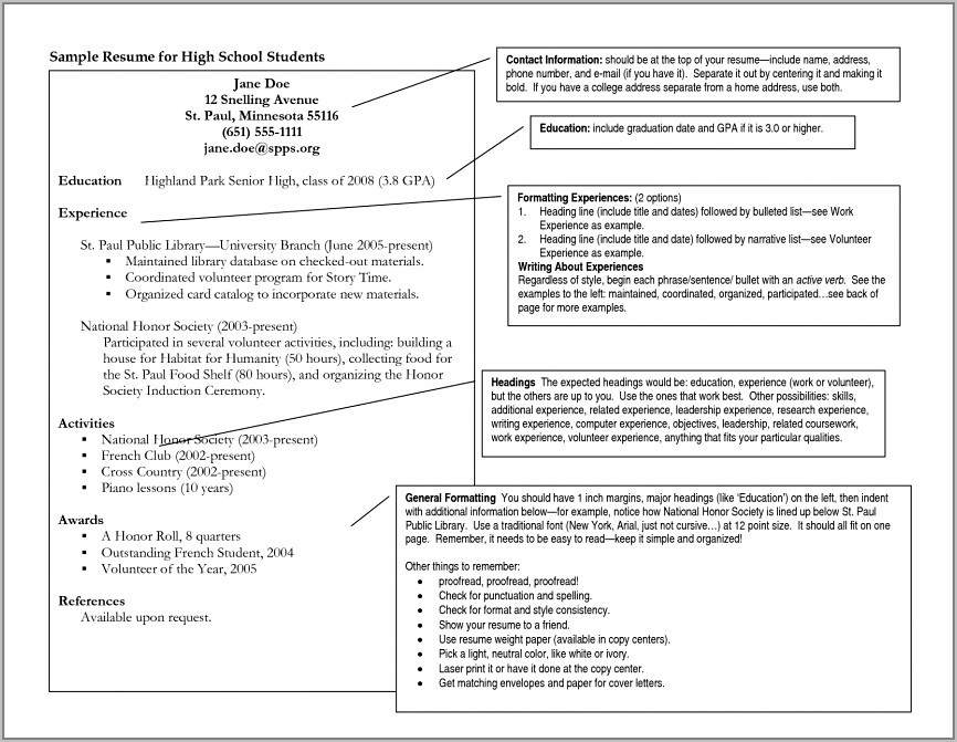 Free Resume Templates For College Applications