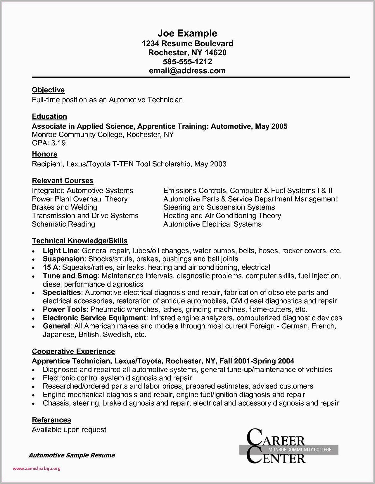 Free Resume Templates For Electricians