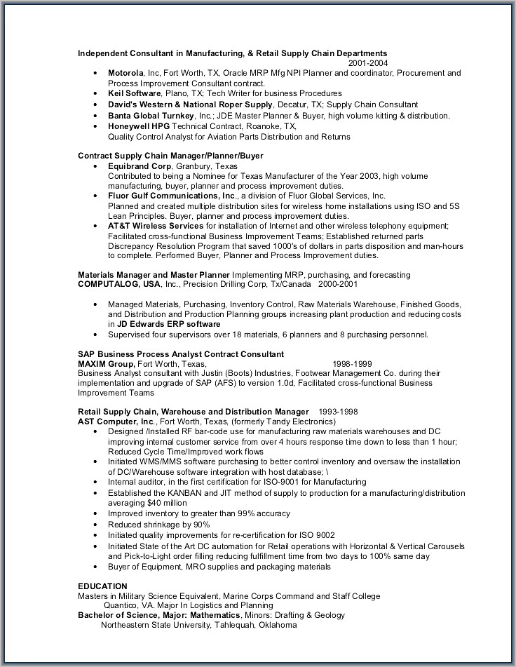 Free Resume Templates For Machinist
