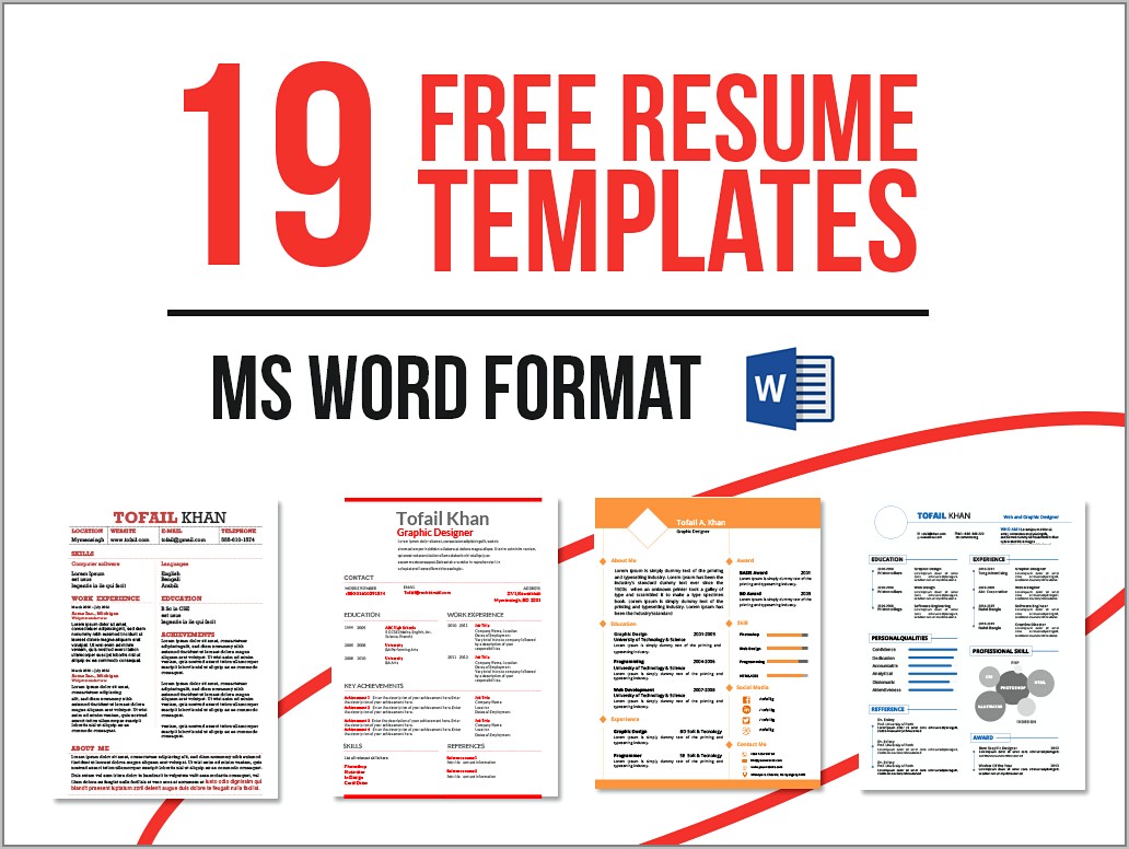 Free Resume Templates For Ms Word