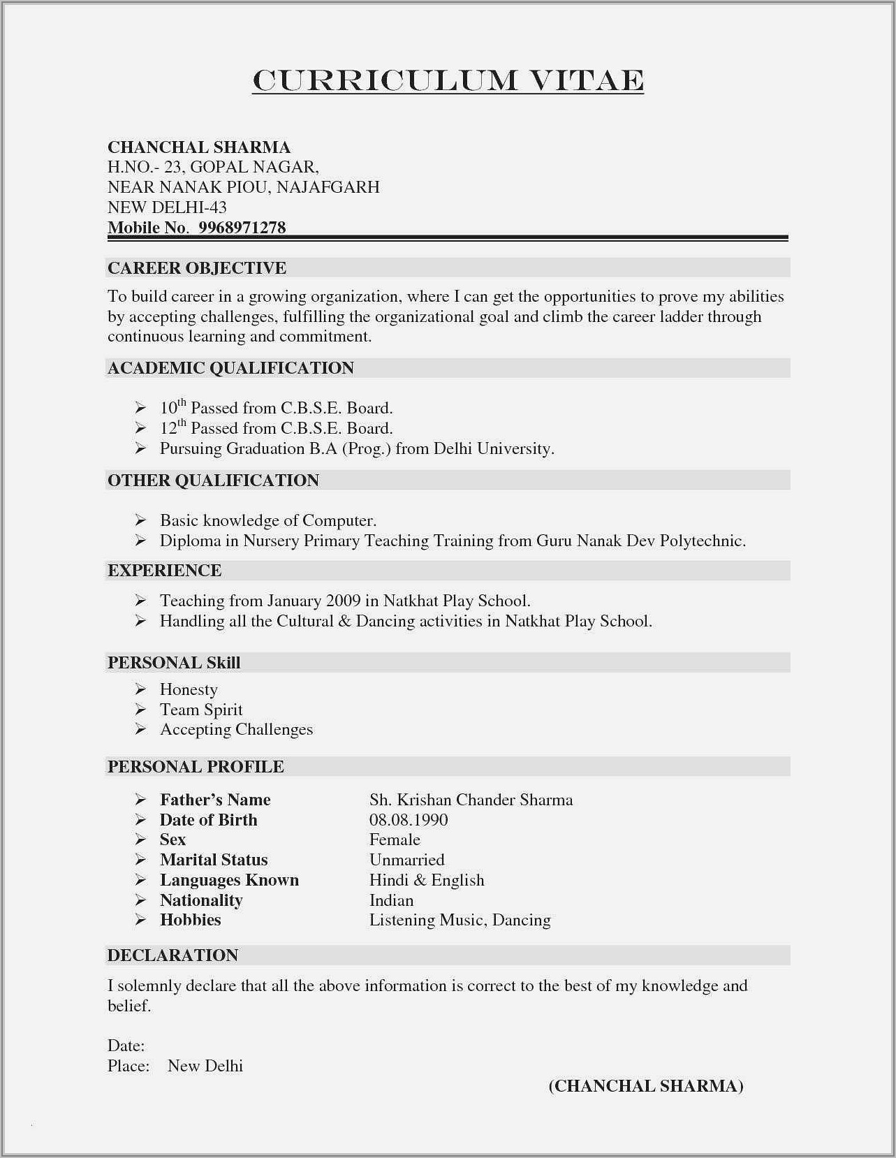 Free Resume Templates For Professionals