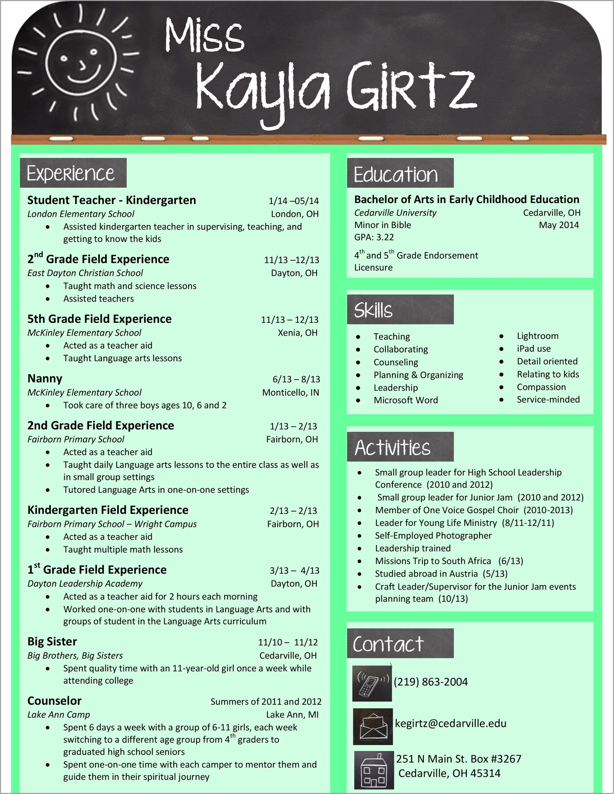 Free Resume Templates For Special Education Teachers