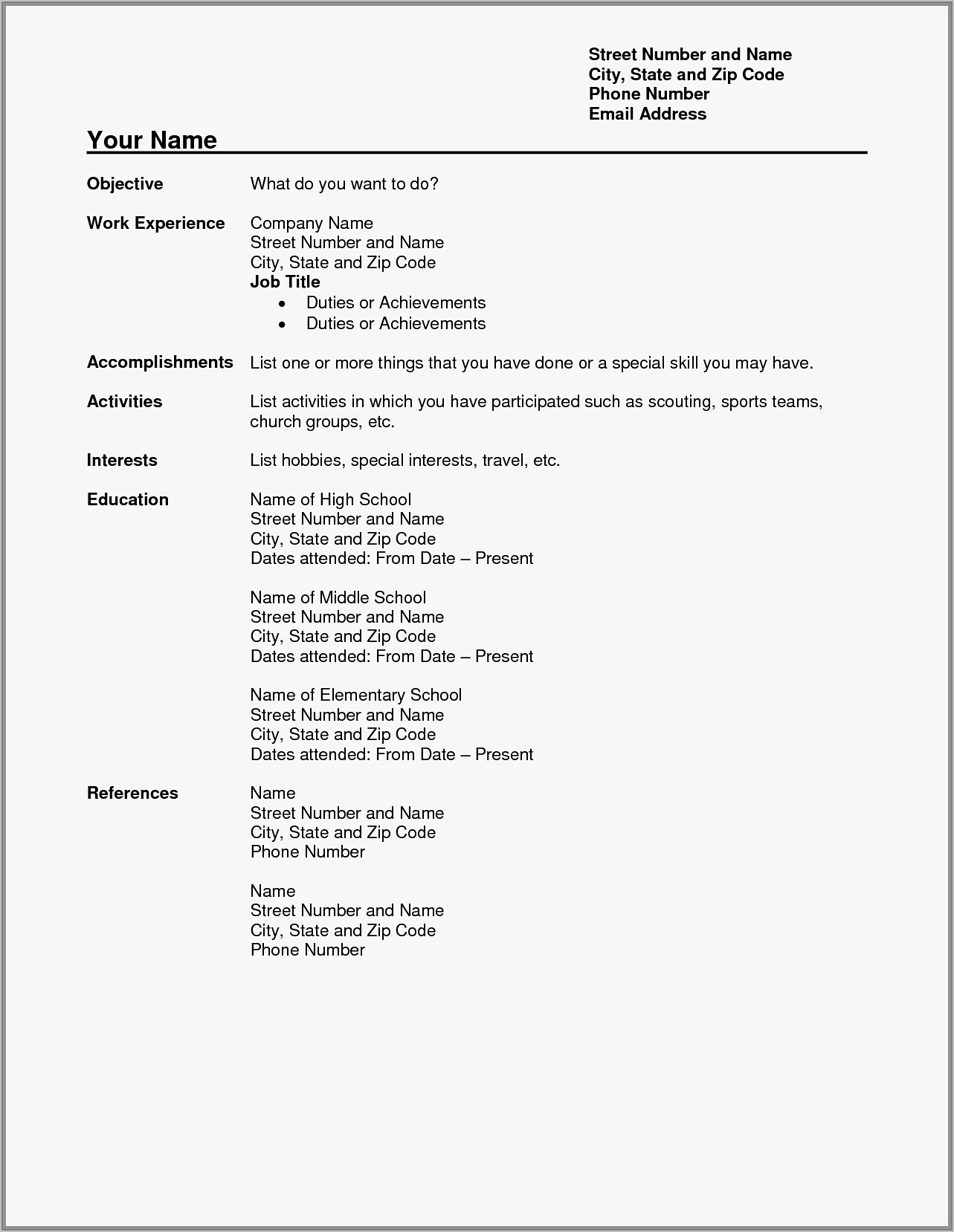 Free Resume Templates For Teachers To Download