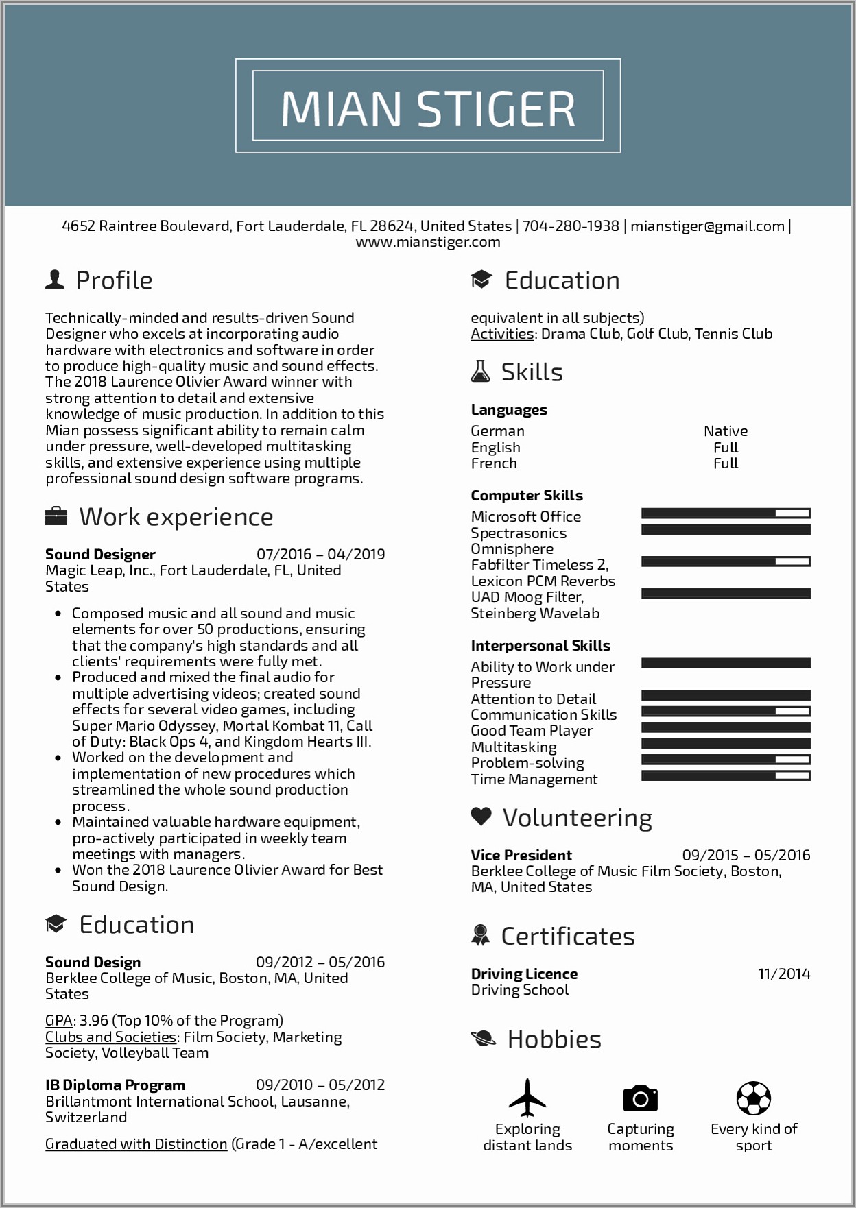 Free Resume Templates Microsoft Word 2014