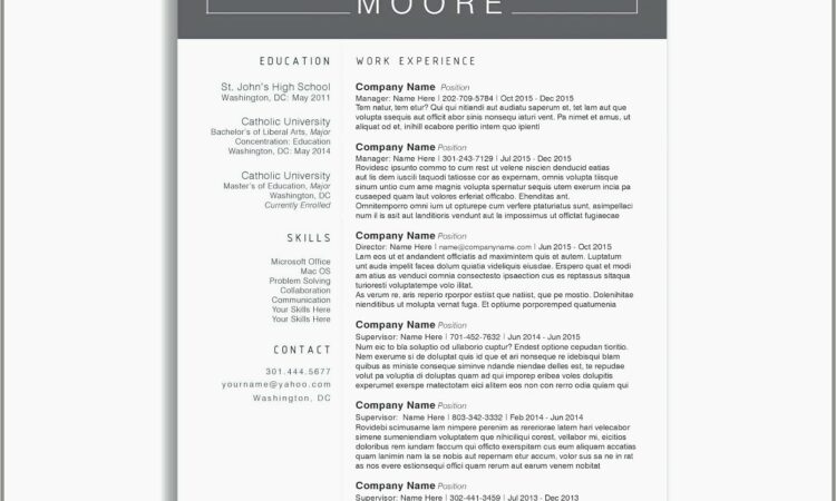 Free Resume Templates Teachers Download