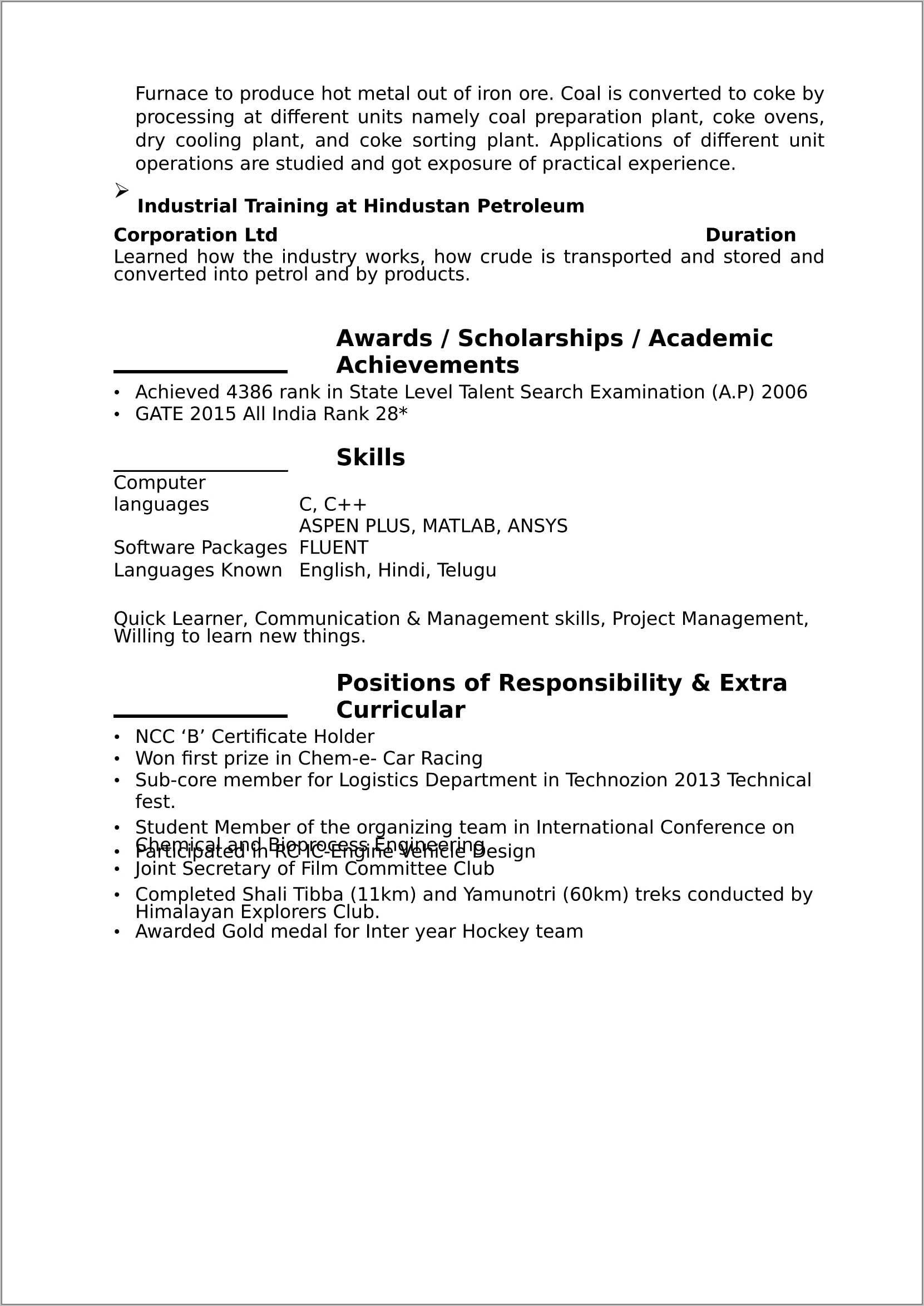 Free Resume Templates Word For Freshers