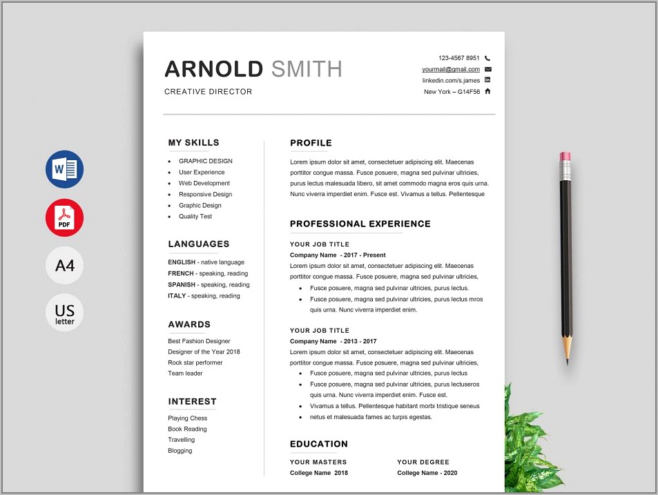 Free Resume Templates Word Format