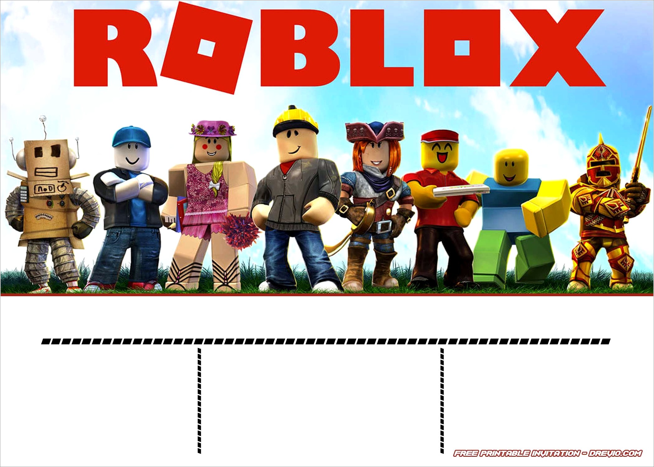 Free Roblox Birthday Invitation Templates