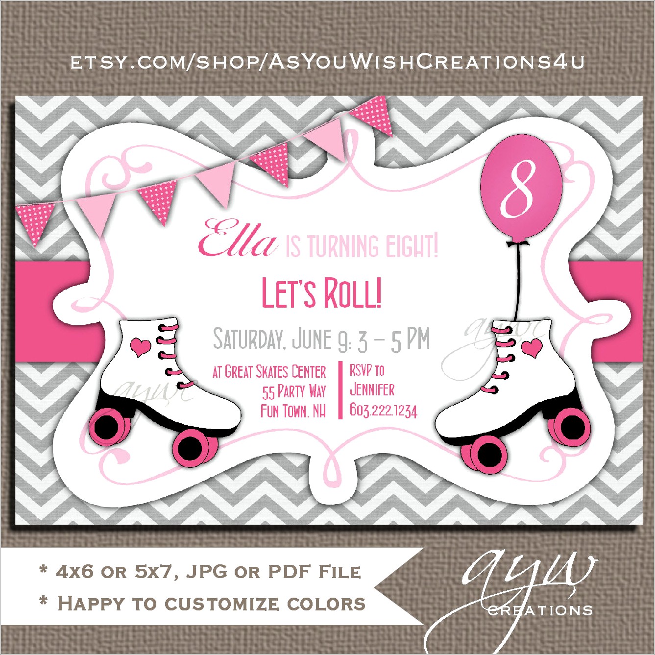 Free Roller Skating Birthday Invitations