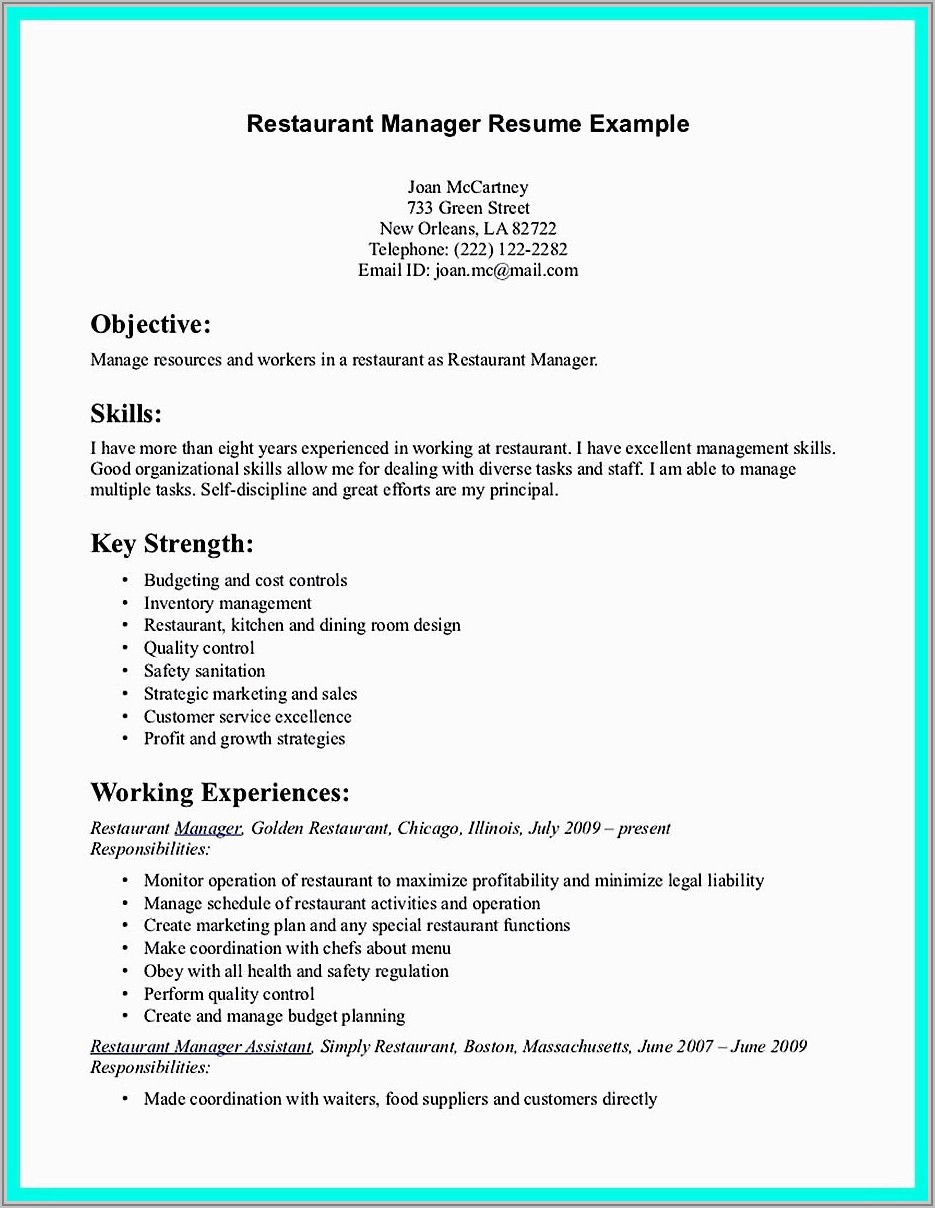 Free Sample Resume For Customer Service Manager