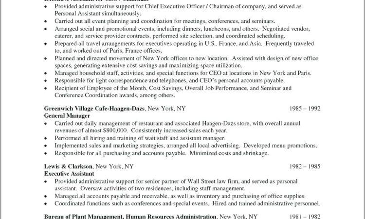 Free Sample Resume For Executive Assistant