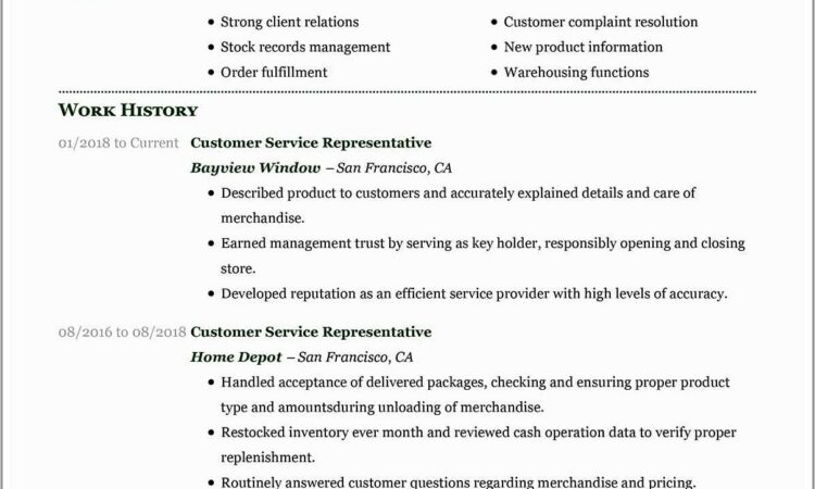 Free Samples Of Resume For Customer Service