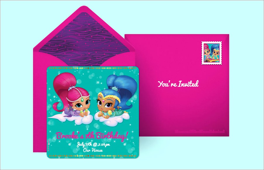 Free Shimmer And Shine Digital Invitations