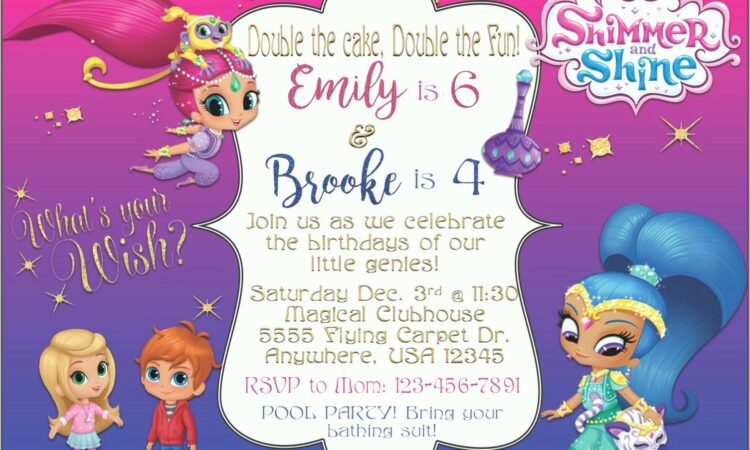 Free Shimmer And Shine Invitations